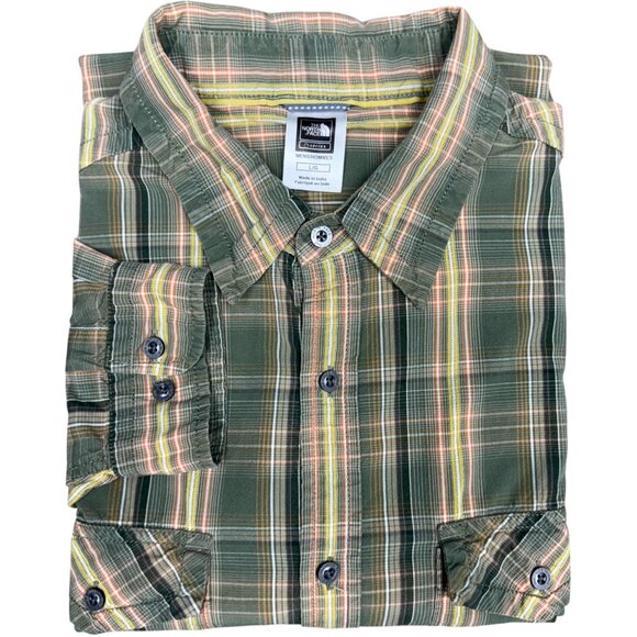 Men's THE NORTH FACE A5 Series Green Plaid Button Down Shirt | Size L - Picture 1 of 11